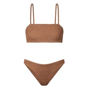 Hunza G Net Sustain Gigi Seersucker Bikini - One Size Brown Brown